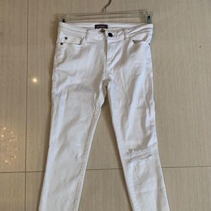 DL1961 Chloe distressed white skinny jeans